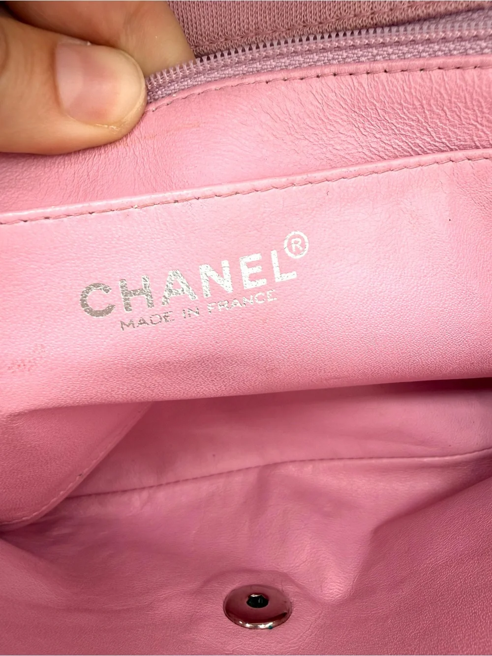 CHANEL Pink Quilted Flap Shoulder Bag with Silver Chain